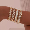 Chunky Cubic Zirconia Adjustable Bracelet Set