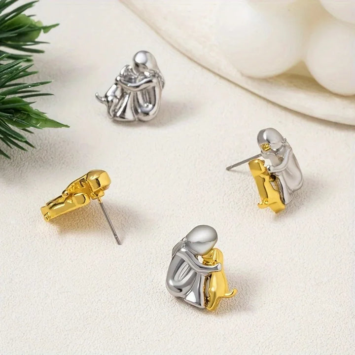 Dog Embrace Earring