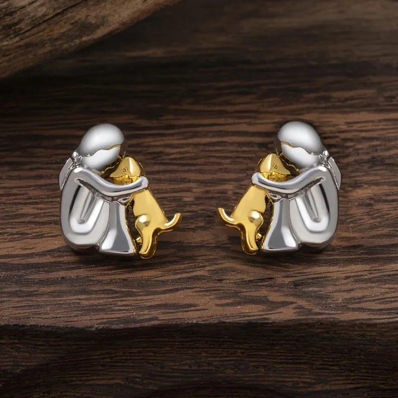 Dog Embrace Earring