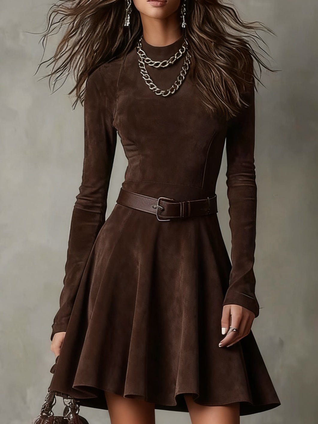 Vintage Suede Mini Dress