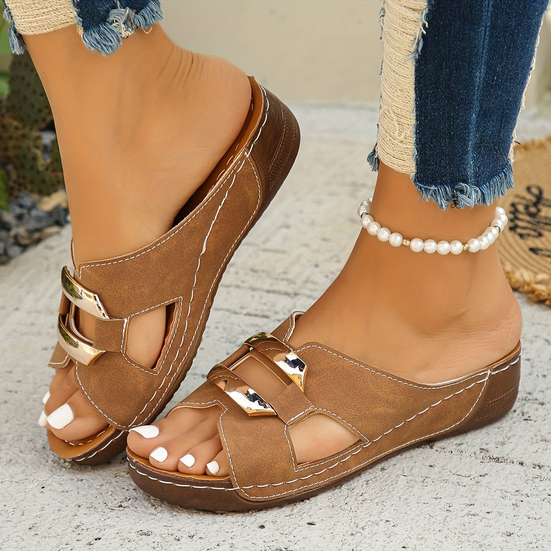 Capri Slide Sandals with Buckle
