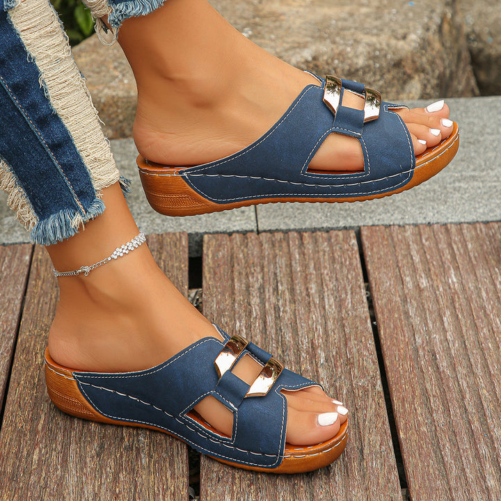 Capri Slide Sandals with Buckle