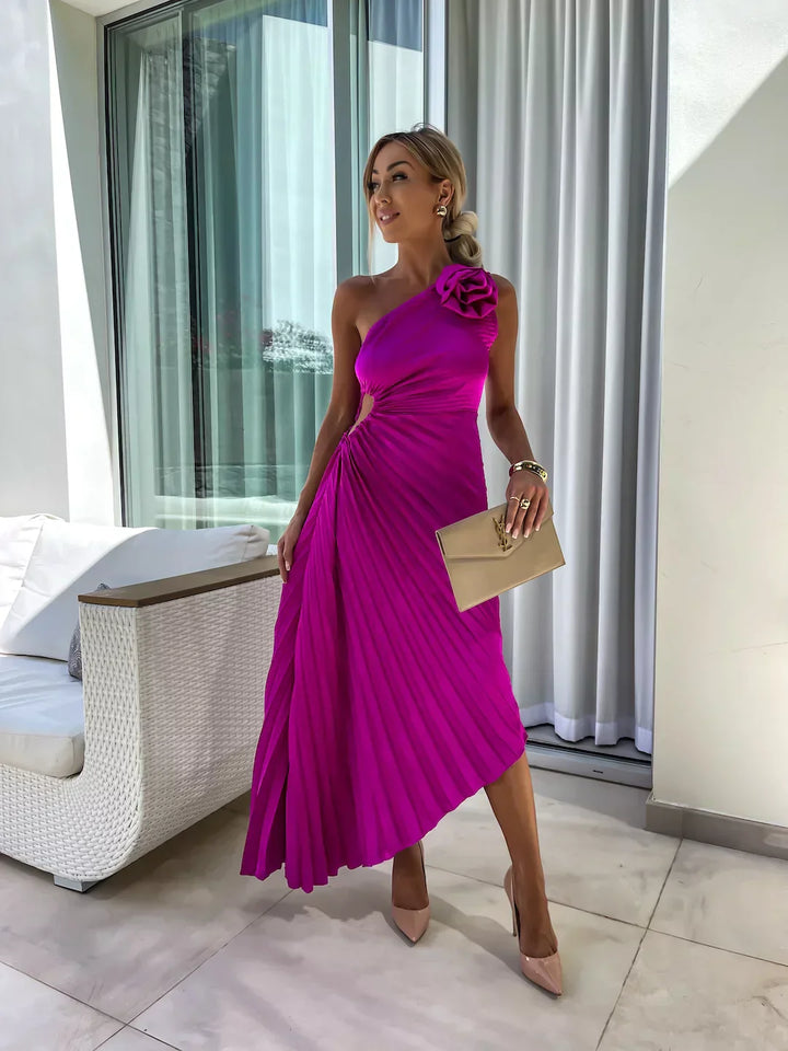 Dariella | Romantic Floral Dress with One Shoulder