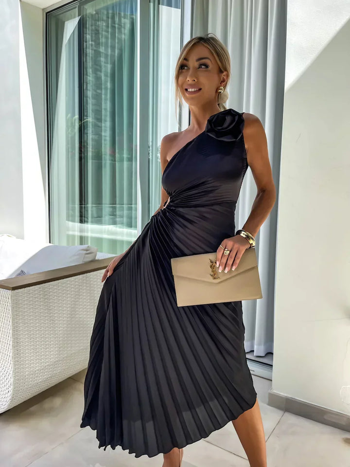 Dariella | Romantic Floral Dress with One Shoulder