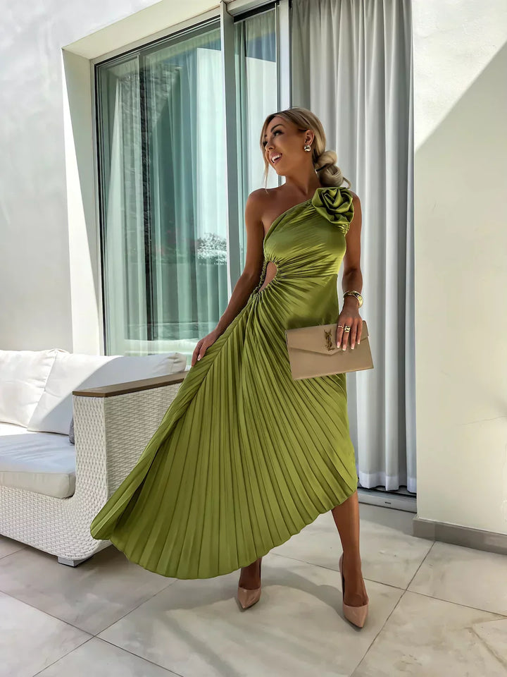 Dariella | Romantic Floral Dress with One Shoulder