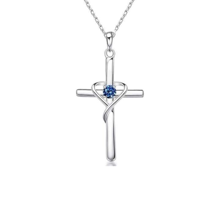 Sapphire Cross Necklace