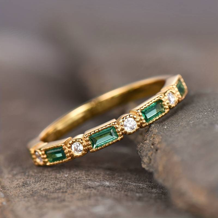 Alex | Green Inlaid Zirconia Ring