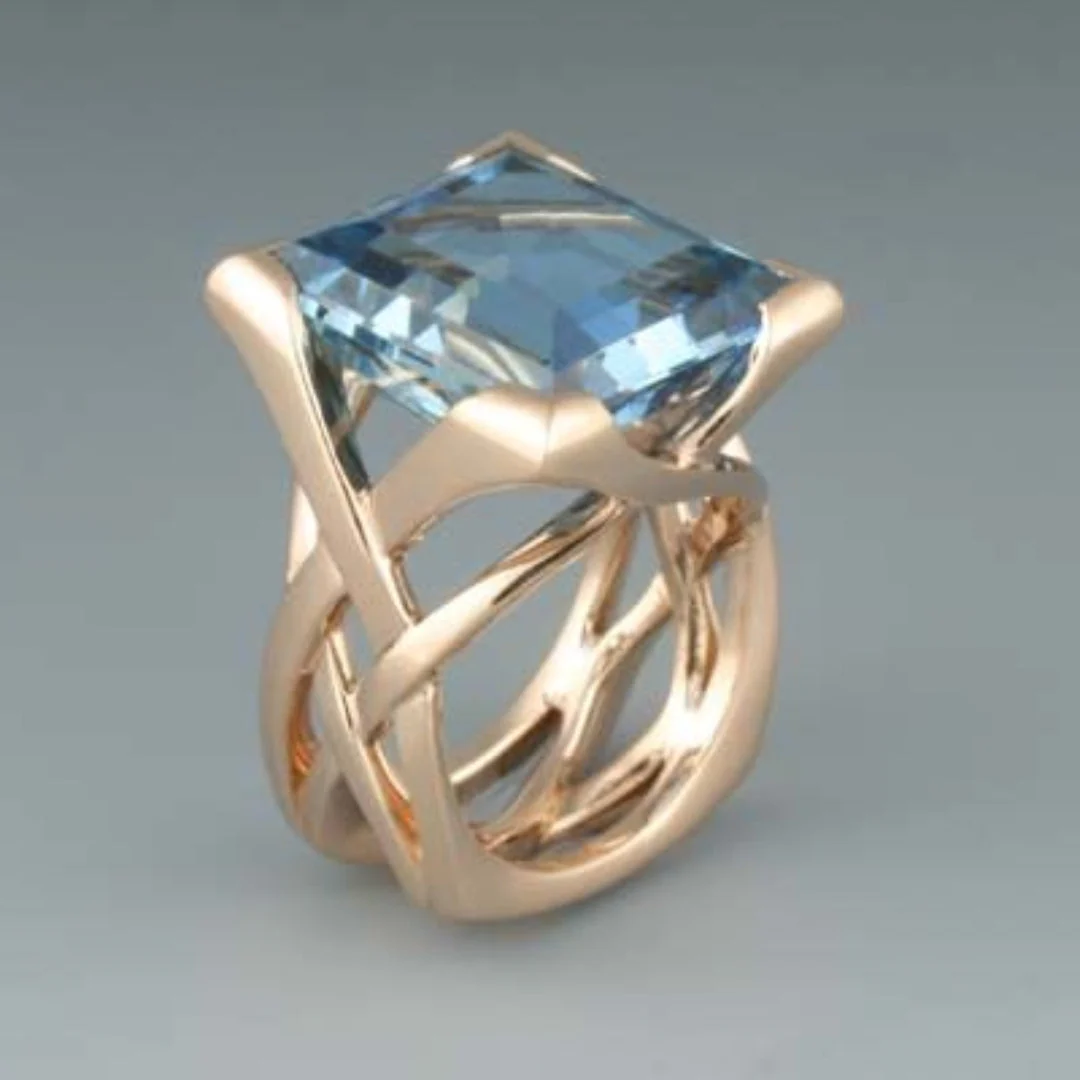 Vintage Blue Zirconia Ring