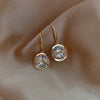 Gold Round Sparkle Drop Earrings